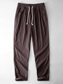 Stripe Crochet Button Up Shirt & Straight Leg Linen Pants