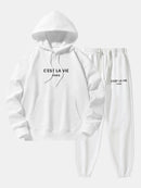 Paris Print Cotton Blend Hoodie & Jogger Pants