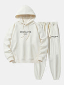 Paris Print Cotton Blend Hoodie & Jogger Pants