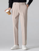 Rhombus Textured Zip Up Knitted Polo Shirt & Slim Fit Tapered Trousers
