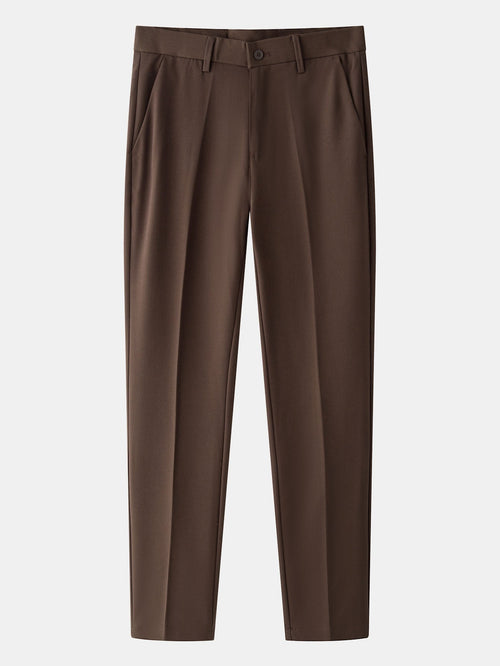 Twist Jacquard Knitted Zipper Polo Shirt & Slim Fit Tapered Trousers