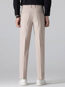 Textured Color Block Knit Polo & Slim Fit Tapered Trousers