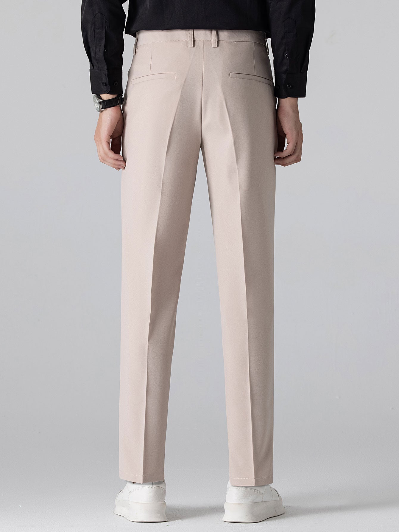 Contrast Trim Zipper Knit Polo Shirt & Slim Fit Tapered Trousers