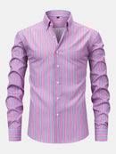 Long Sleeve Stripe Button Up Shirt & Slim Fit Tapered Trousers