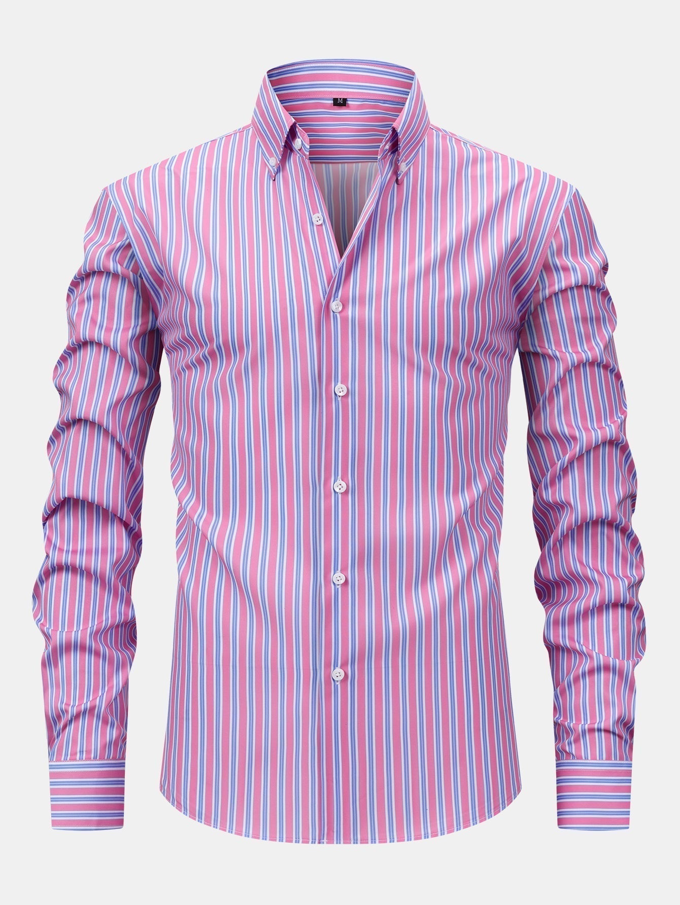 Long Sleeve Stripe Button Up Shirt & Slim Fit Tapered Trousers