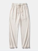 Long Sleeve Waffle Mock Neck T-Shirt & Drawstring Knitted Waffle Pants
