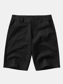 Texture Contrast Knitted V Neck Polo Shirt & Cotton Chino Shorts