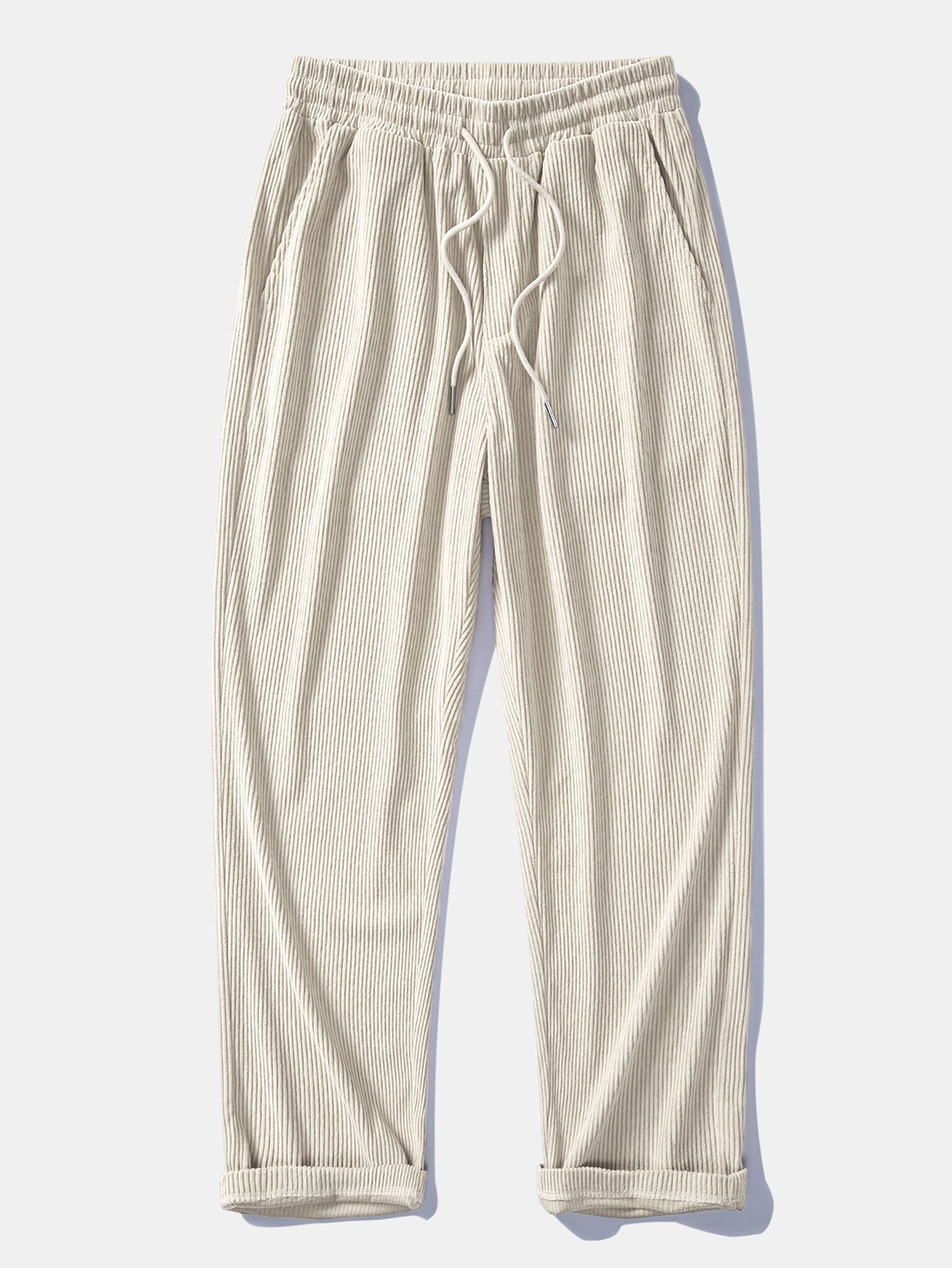 Relax Fit Color Block Patchwork Polo Sweatshirt & Straight Leg Corduroy Pants