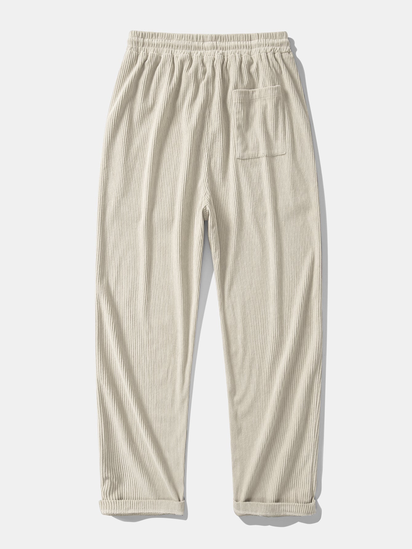 Relax Fit Color Block Patchwork Polo Sweatshirt & Straight Leg Corduroy Pants