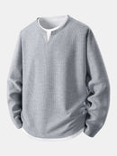 Relax Fit Long Sleeve 2 In 1 Waffle T-Shirt & Relax Fit Straight Leg Jersey Cargo Pants