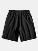 Geometric Jacquard Eyelet Cuban Shirt & Crinkled Textured Drawstring Shorts