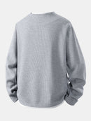 Relax Fit Long Sleeve 2 In 1 Waffle T-Shirt & Single Pleat Drawstring Straight Leg Pants