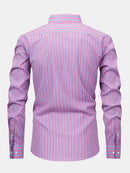 Long Sleeve Stripe Button Up Shirt & Slim Fit Tapered Trousers