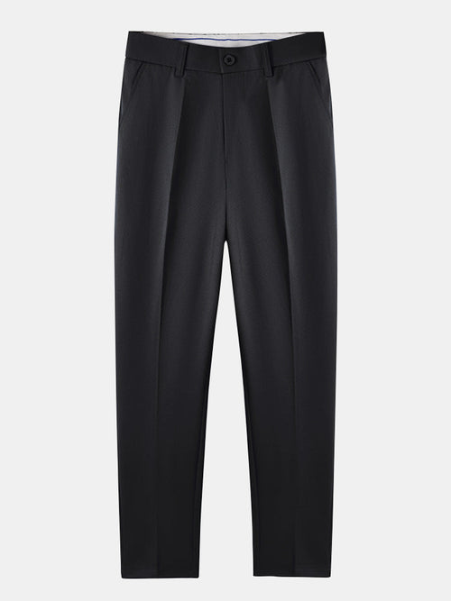 Rhombus Textured Zip Up Knitted Polo Shirt & Slim Fit Tapered Trousers
