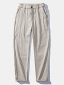 Muscle Fit Ribbed Stand Collar Shirt & Elastic Waist Straight Leg Trousers