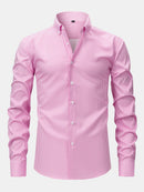 Long Sleeve Stripe Button Up Shirt & Slim Fit Tapered Trousers