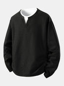 Relax Fit Long Sleeve 2 In 1 Waffle T-Shirt & Relax Fit Straight Leg Jersey Cargo Pants