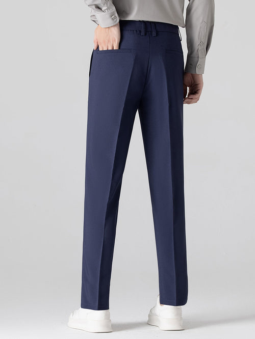 Textured Color Block Knit Polo & Slim Fit Tapered Trousers