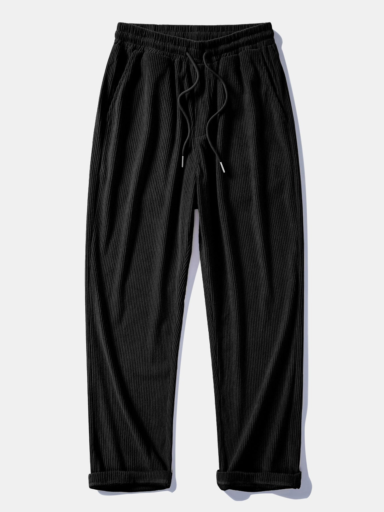 Relax Fit Color Block Patchwork Polo Sweatshirt & Straight Leg Corduroy Pants