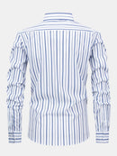 Long Sleeve Stripe Button Up Shirt & Slim Fit Tapered Trousers