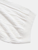 Geometric Jacquard Knitted Polo Shirt & Slim Fit Tapered Trousers
