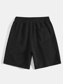 Monaco Slogan Print Drop Shoulder Oversize T-Shirt & Drawstring Corduroy Shorts
