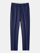Textured Color Block Knit Polo & Slim Fit Tapered Trousers