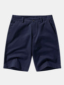 Texture Contrast Knitted V Neck Polo Shirt & Cotton Chino Shorts