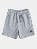 Waffle Sleeveless Hooded T-Shirt With Kangaroo Pocket & Shorts