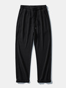 Long Sleeve Waffle Mock Neck T-Shirt & Drawstring Knitted Waffle Pants