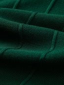Stripe Jacquard Knit Polo Shirt & Straight Leg Ribbed Pants