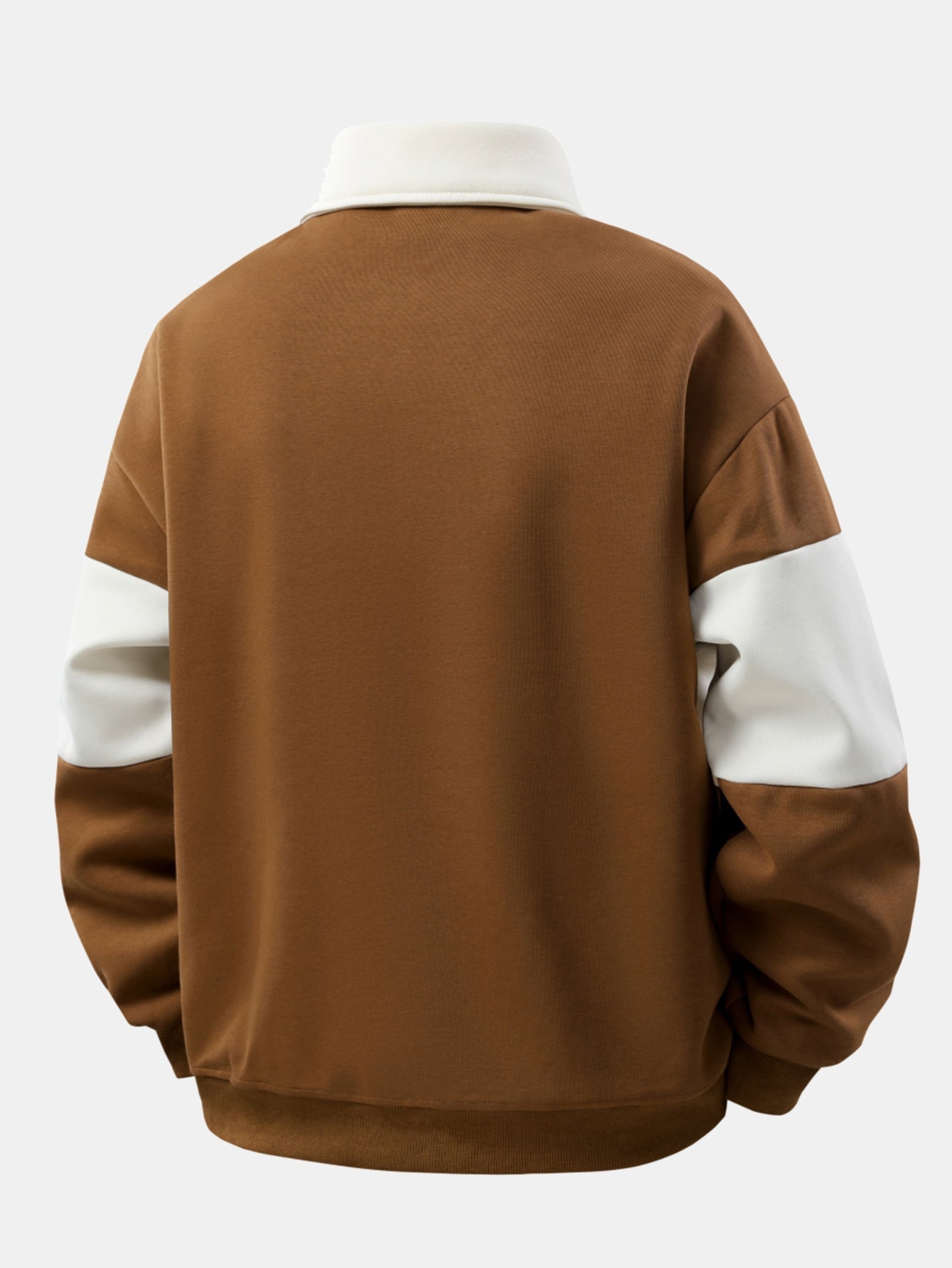Relax Fit Color Block Patchwork Polo Sweatshirt & Straight Leg Corduroy Pants