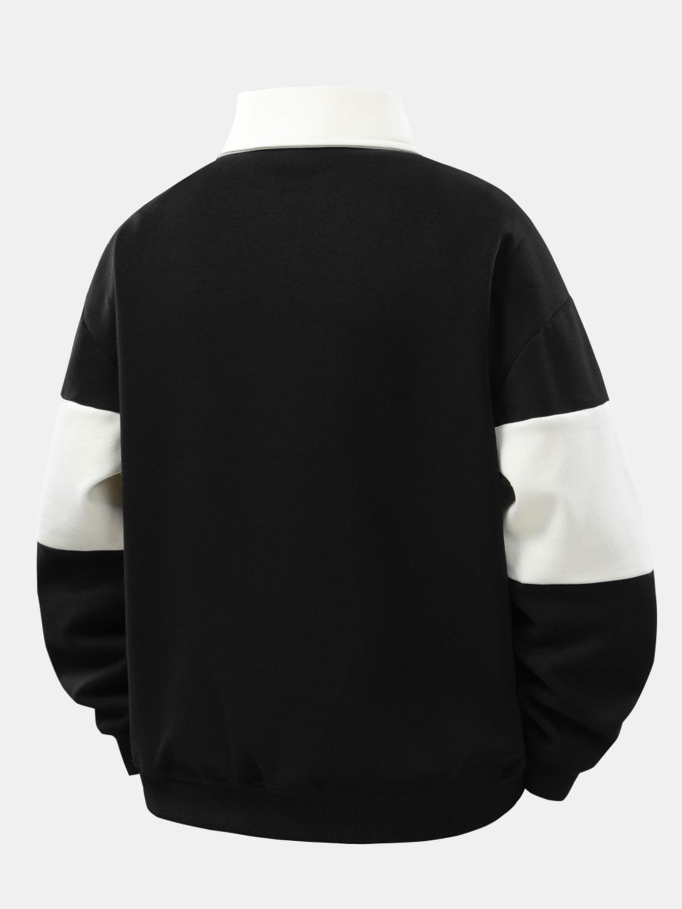 Relax Fit Color Block Patchwork Polo Sweatshirt & Straight Leg Corduroy Pants