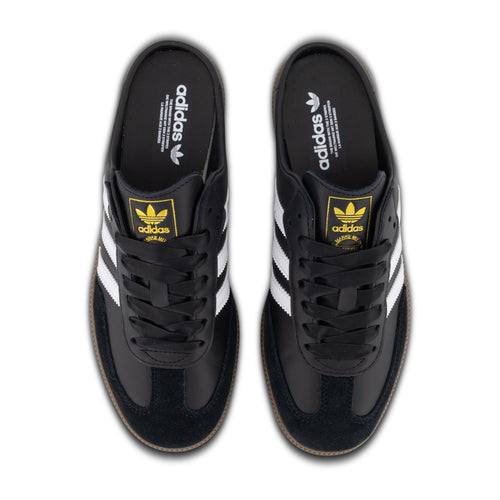 adidas Samba OG Mule Satin Lace Edition – Core Black / Cloud White – top view