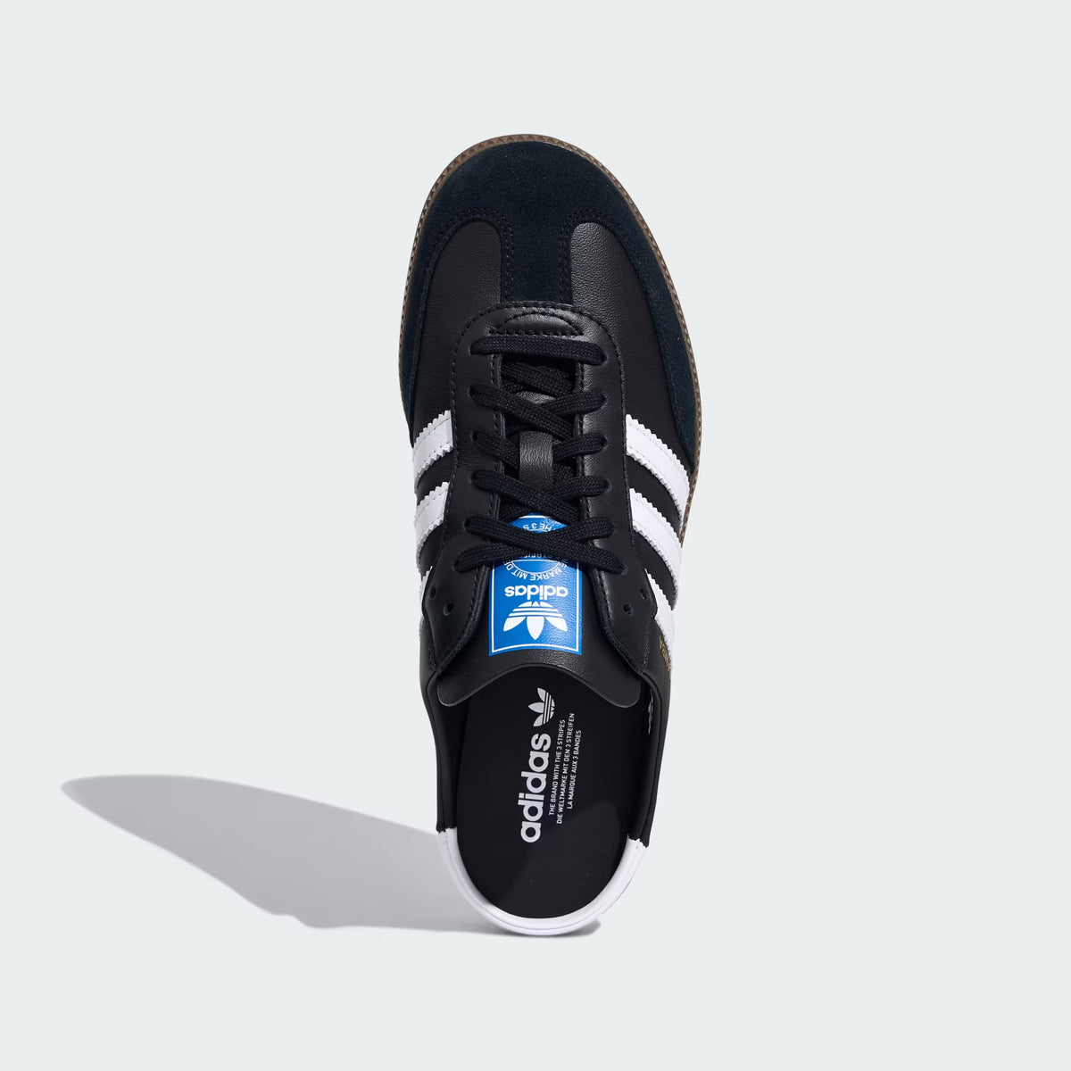 adidas Samba OG Mule Classic – Core Black / Cloud White – top view