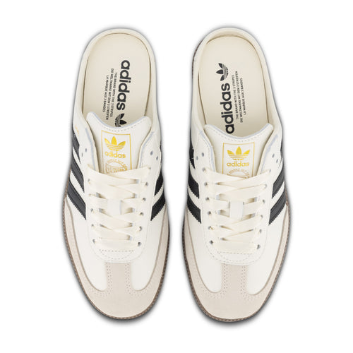 adidas Samba OG Mule Satin Lace Edition – Cloud White / Core Black – top view