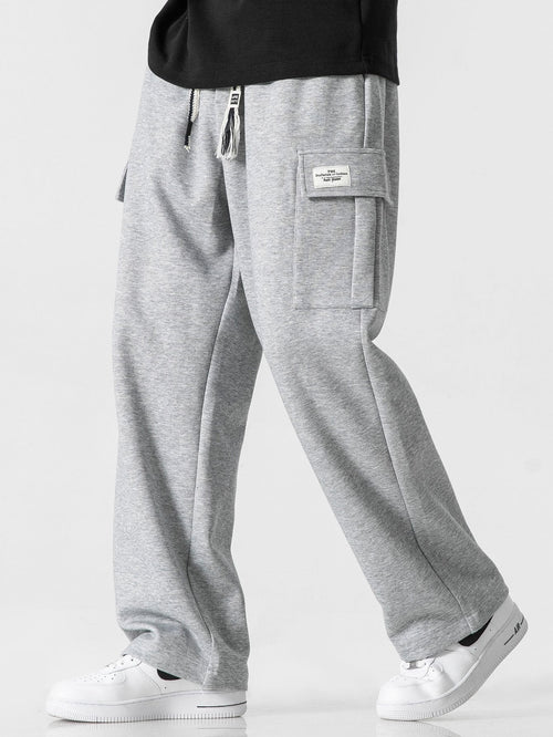 Relax Fit Long Sleeve 2 In 1 Waffle T-Shirt & Relax Fit Straight Leg Jersey Cargo Pants