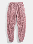 Geometric Jacquard Teddy Hoodie & Jogging Pants